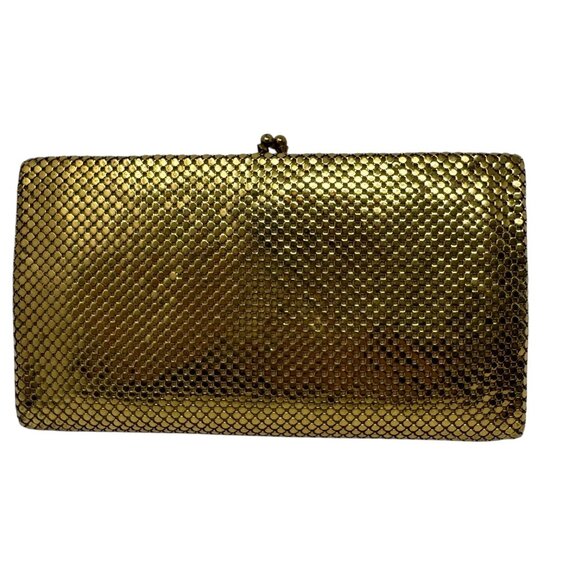 Whiting & Davis Handbags - Whiting & Davis gold mesh wallet vintage 1960's kisslock closure Mid Century